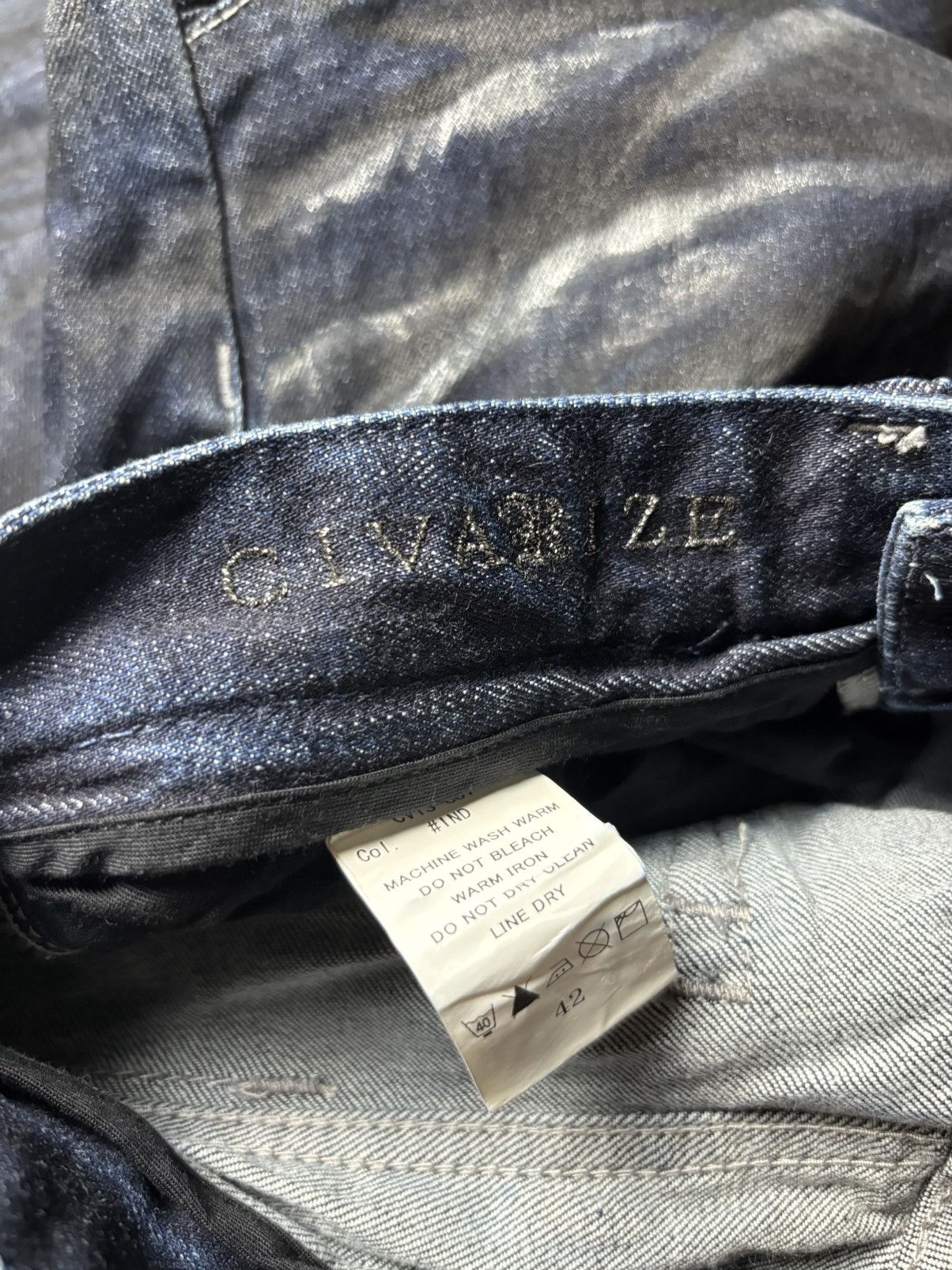 Japanese Brand 2000s Civarize Riders Silver Claw Marks Slim Bootcut Jeans Size US 29 - 8 Thumbnail