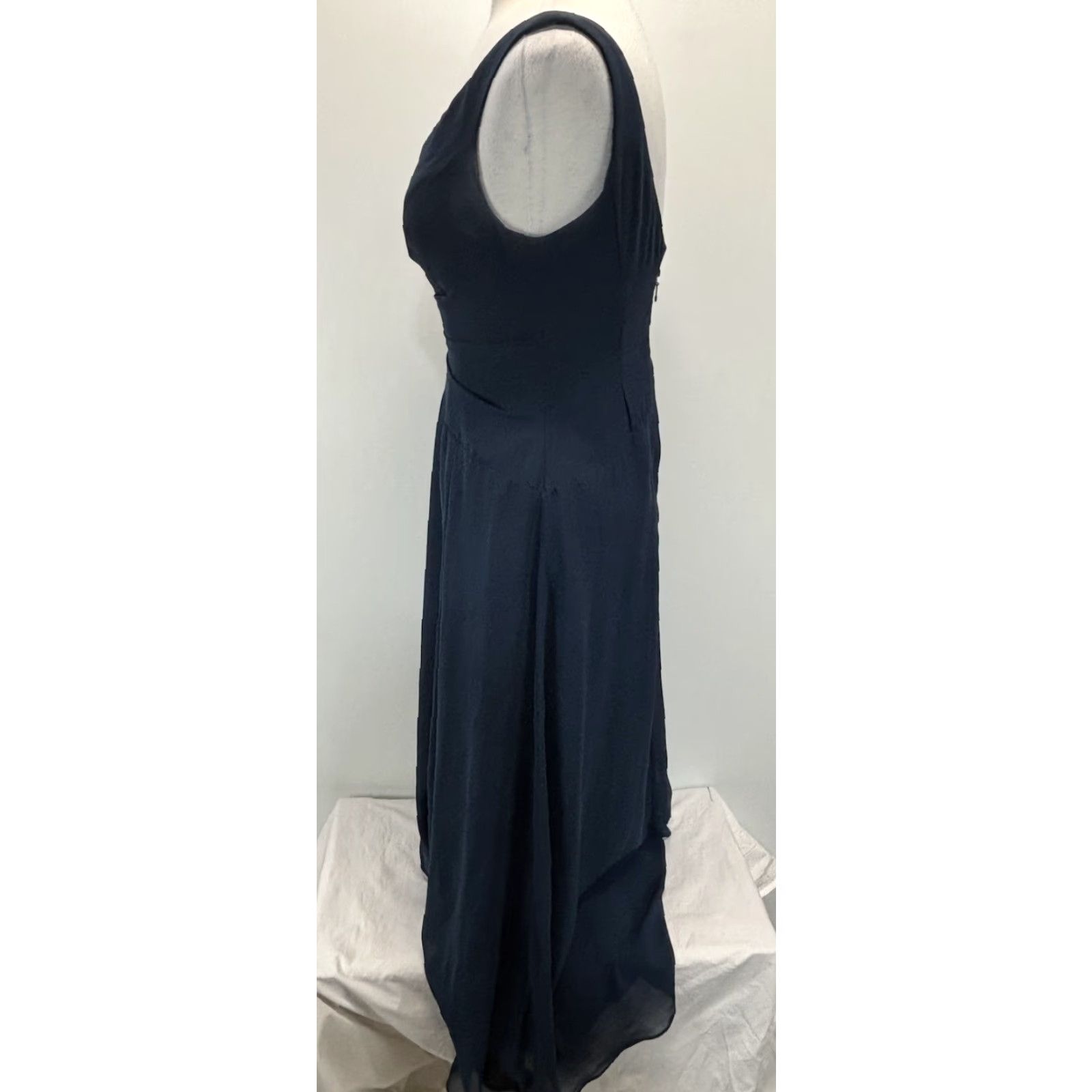 Vintage VINTAGE Azazie Bridesmaid Dress Gown Sleeveless Chiffon Evening Navy Small Women Size ONE SIZE - 2 Thumbnail