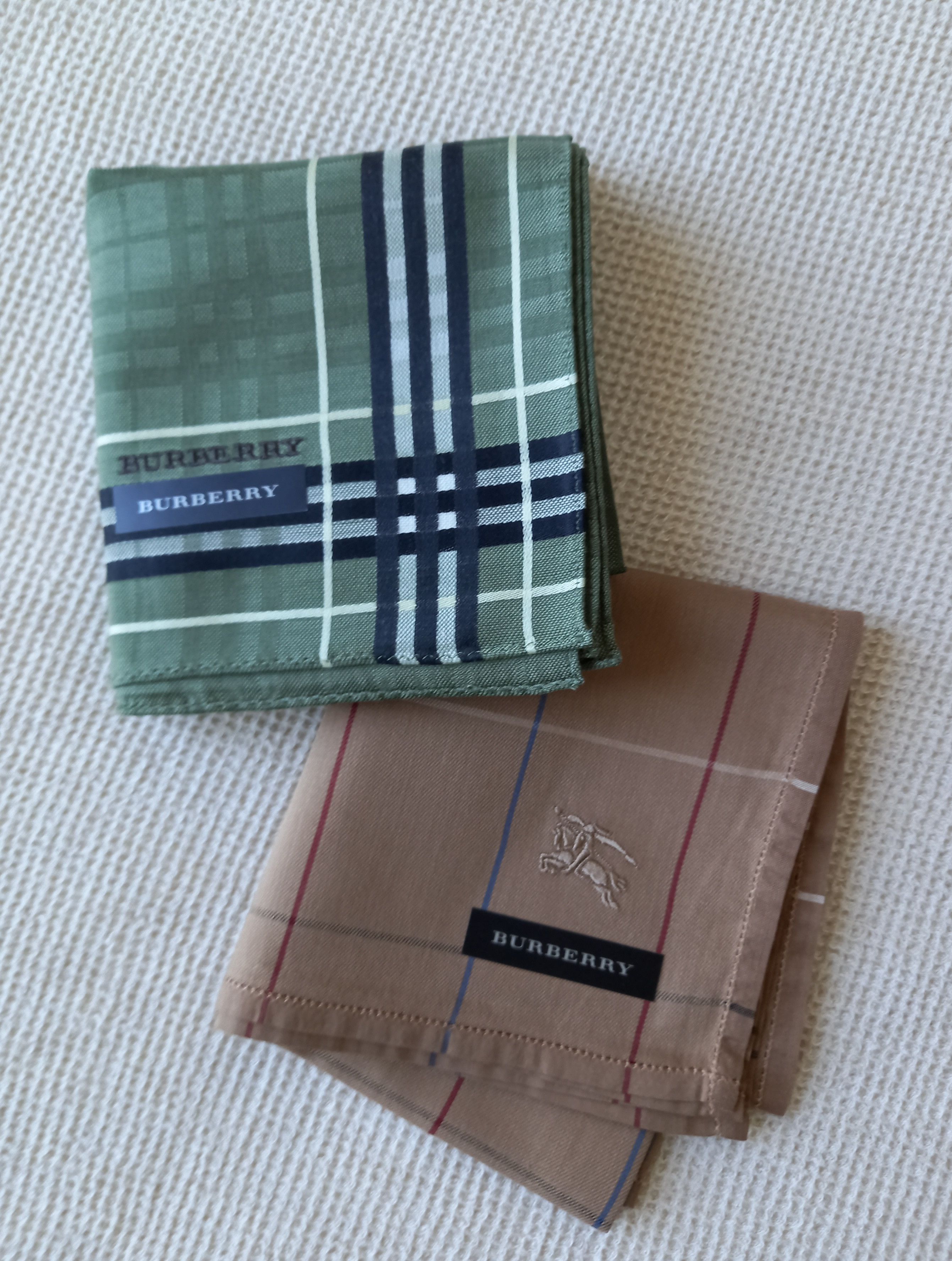 Burberry × Vintage 2 x NEW Burberry Bandana/Handkerchief/Pocket Square Size ONE SIZE - 1 Thumbnail
