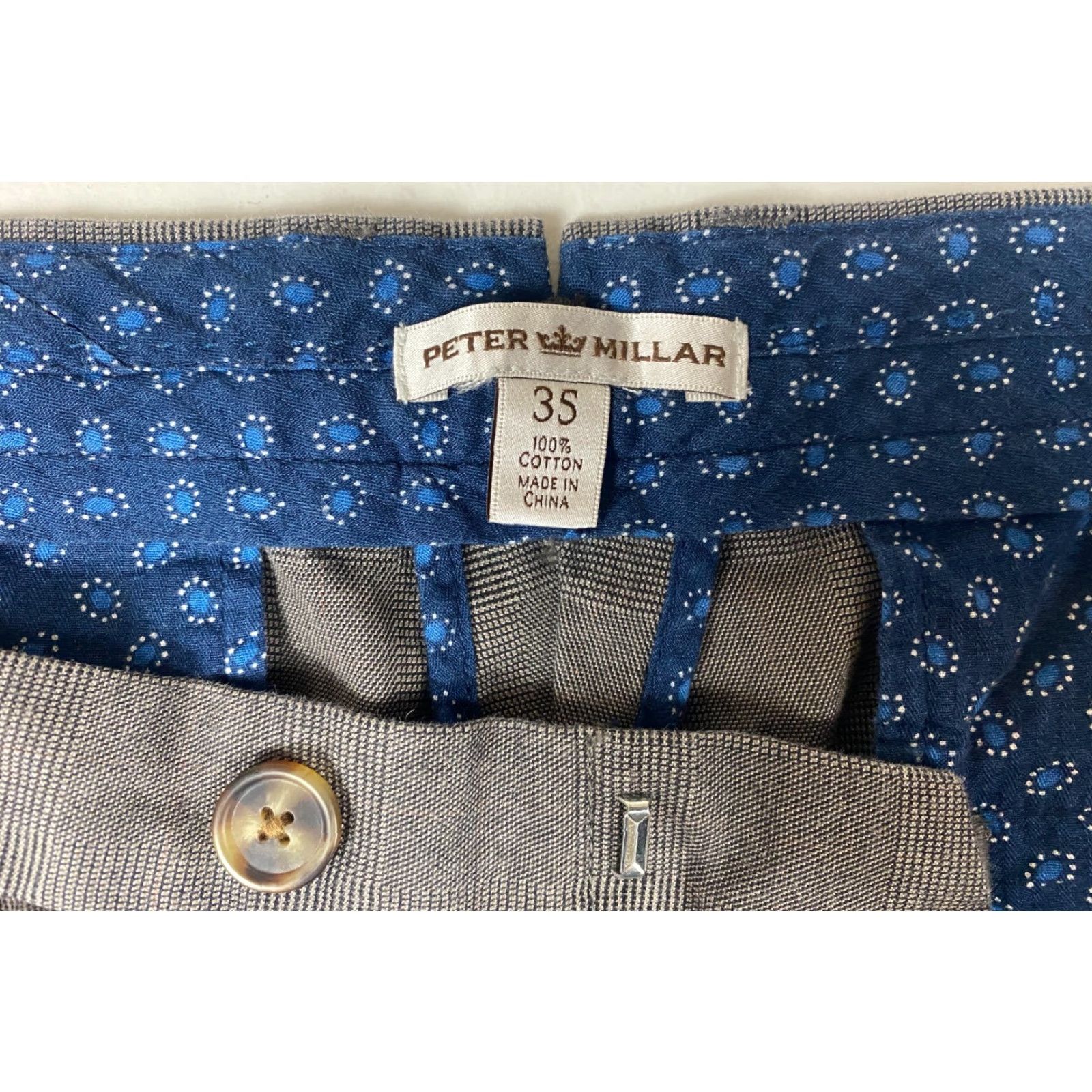 Peter Millar VINTAGE Peter Millar Men's Dress Pants Plaid Sz 35 Red Brown Cotton Flat Front Belt Loops 29 Inseam City Preppy Size US 35 - 7 Thumbnail