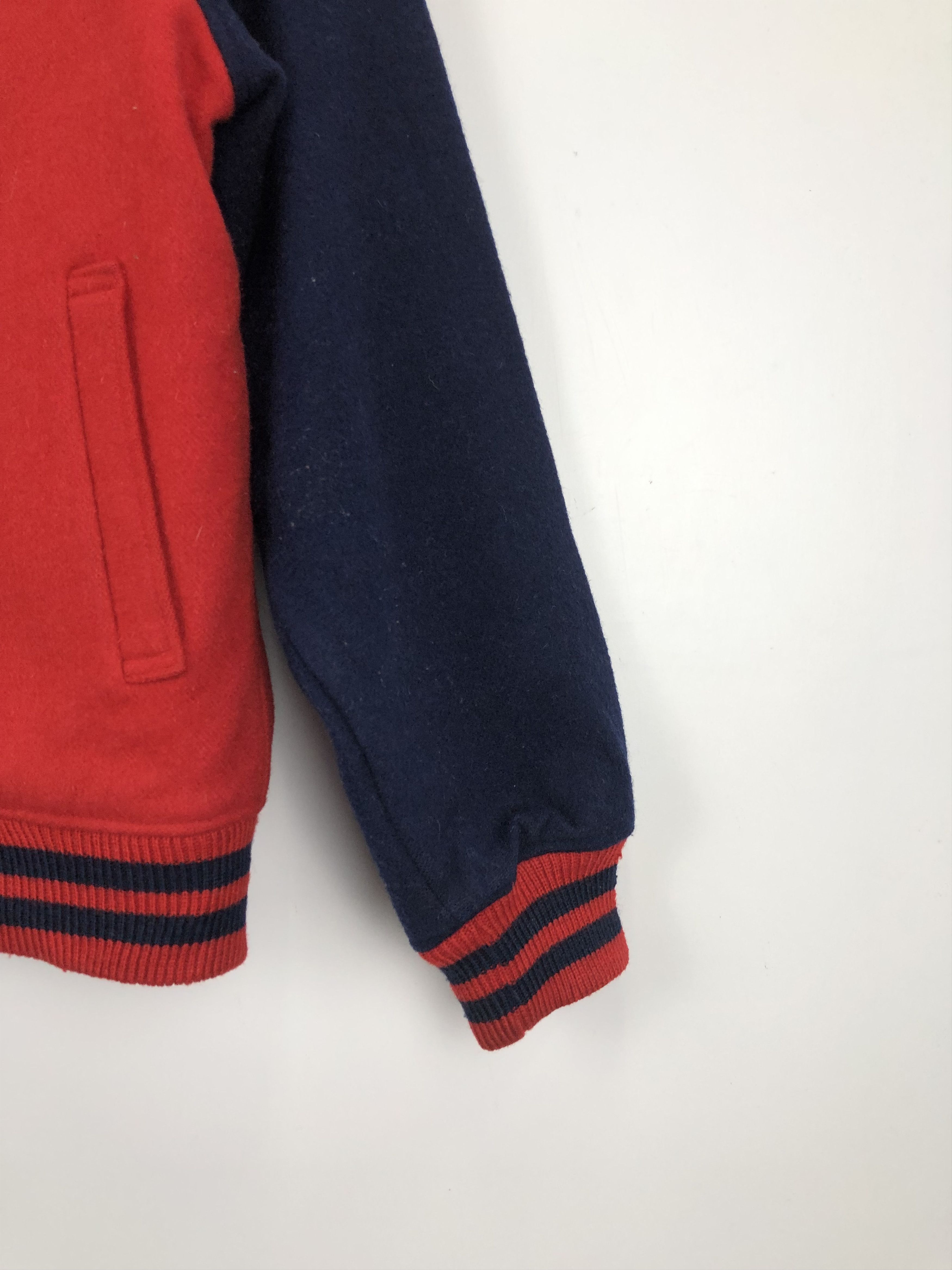 Vintage Vintage 90s Van Boys Wool Varsity Jacket Red Colour V0390 Size US M / EU 48-50 / 2 - 7 Thumbnail