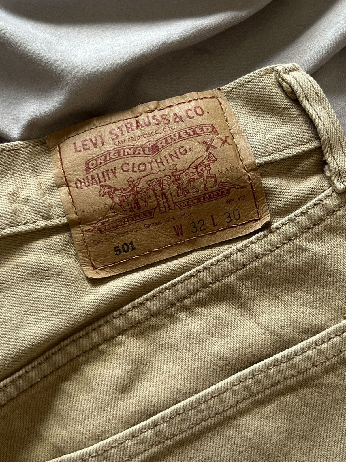 Levi's Vintage Clothing Levi’s 501 Vintage Khaki Denim Rare Faded Jeans Archive Size US 32 / EU 48 - 6 Thumbnail