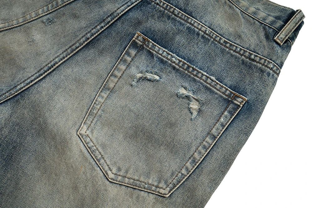 Japanese Brand Dirty Distressed straight Jeans Size US 34 / EU 50 - 9 Thumbnail