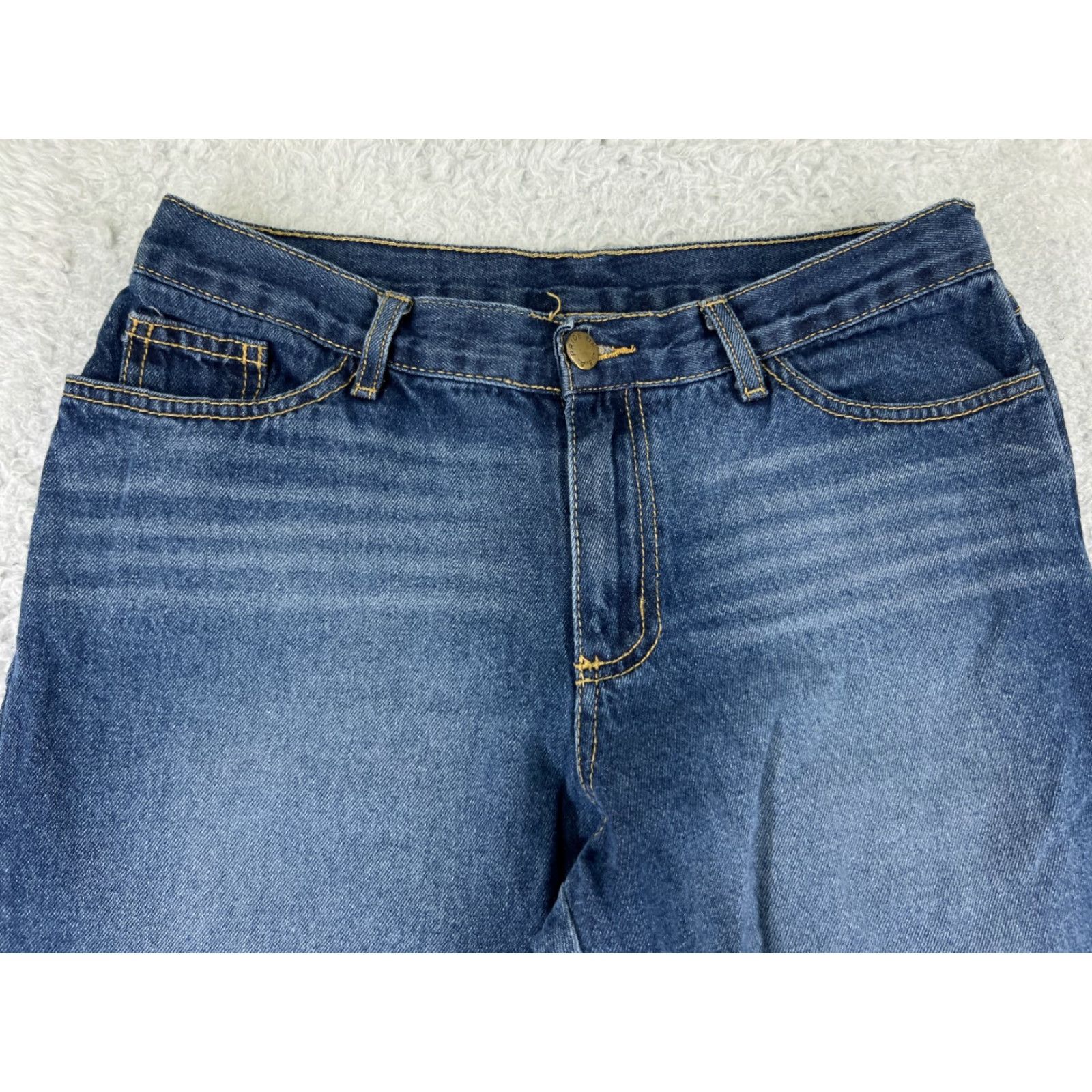 Denime VINTAGE My Tina Jeans Womens Regular 26 Blue Denim 100% Cotton Flared 28 Inseam 26x28 Low Rise 6.5-8.5 Zip 5-Pocket Logo Classic Designer Shirt Size 36" / US 14 / IT 50 - 5 Thumbnail