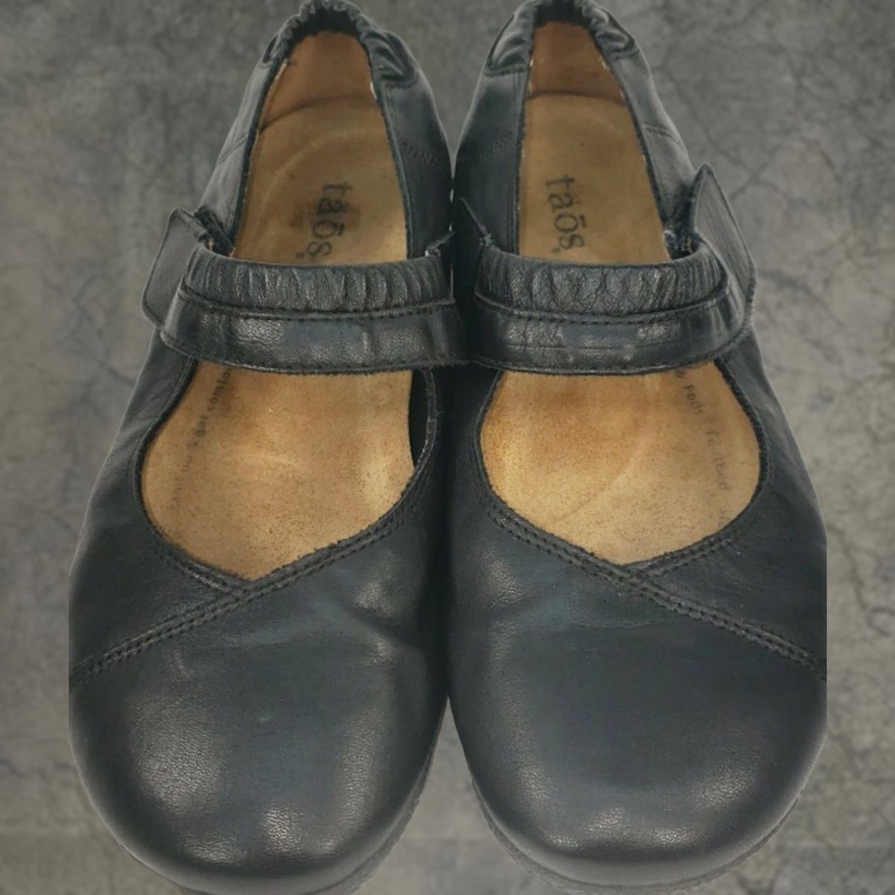 Taos Taos Mary Jane Flats Black Leather Size 6.5M 37EU Arch Support Cushioned Casual Business Dress Shoes Womens Mary Janes Size US 7 / IT 37 - 1 Thumbnail
