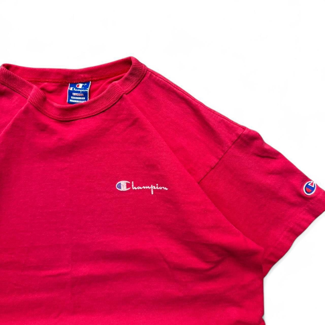 Champion Vintage 90s Champion Single Stitch Red T-Shirt XL Size US XL / EU 56 / 4 - 3 Thumbnail