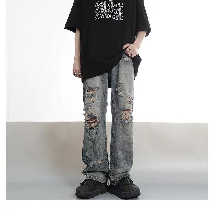 Japanese Brand × Jean High street old washed street hiphop ripped jeans Size US 32 / EU 48 - 2 Thumbnail