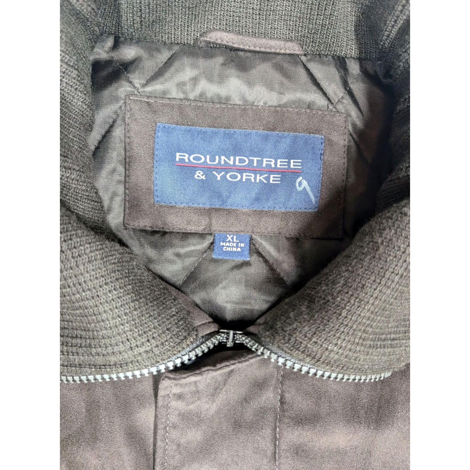 Roundtree & Yorke Roundtree & Yorke Jacket Mens XL Brown Bomber Zip Quilted Microfiber Size US XL / EU 56 / 4 - 5 Thumbnail