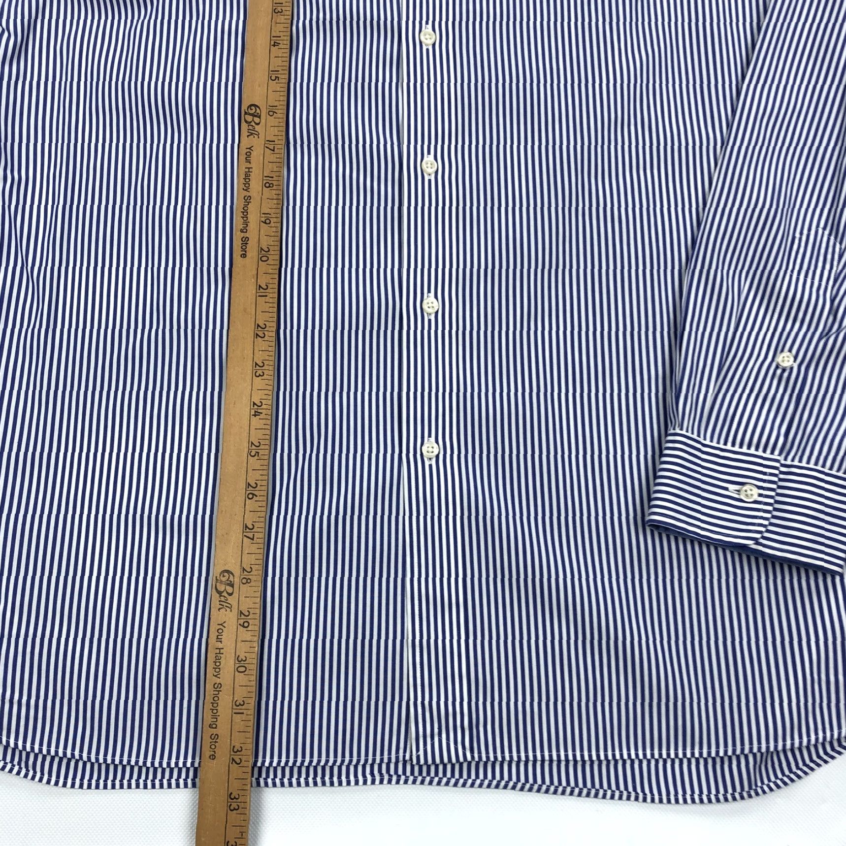 Ralph Lauren Ralph Lauren Men's XL Button-Down Shirt Striped Blue White 100% Cotton Stretch Size US XL / EU 56 / 4 - 7 Thumbnail