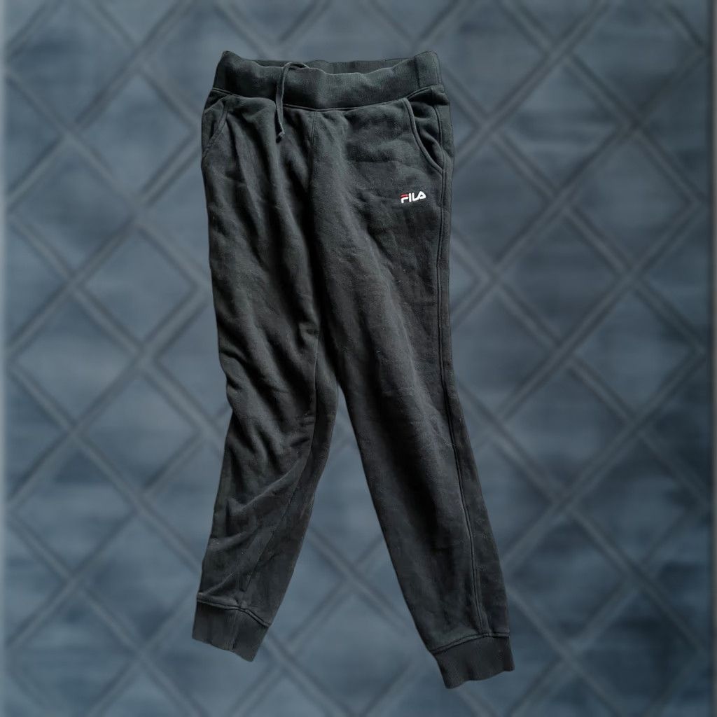 Fila FILA Sweatpants Mens Small Black Joggers Drawstring Tapered Athletic Size US 29 - 1 Thumbnail