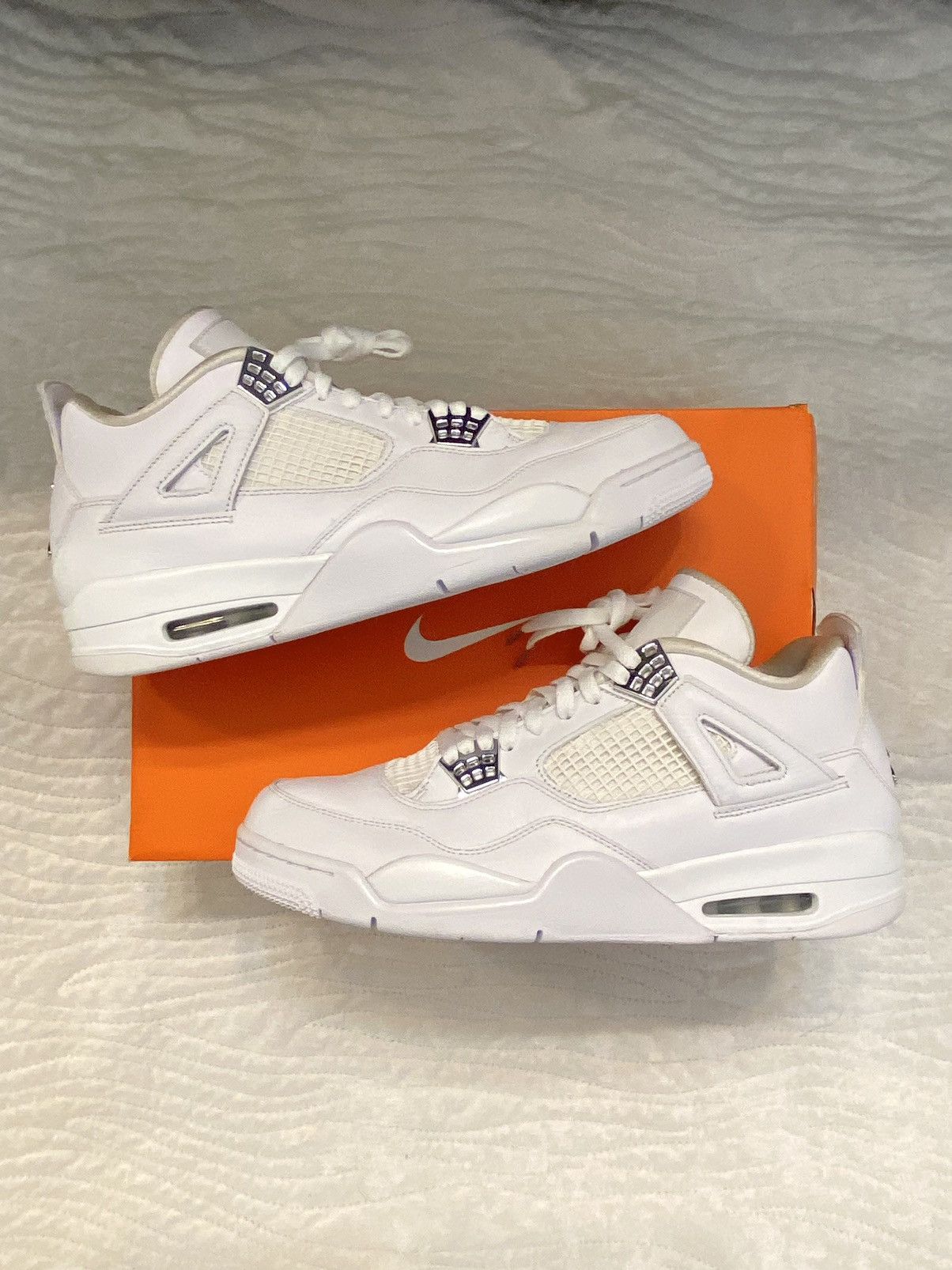 image of Jordan Nike Air Jordan 4 Retro “Pure Money” Shoes in White, Men's (Size 12)