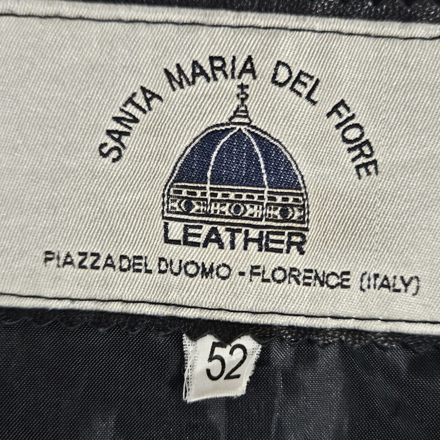 Vintage Santa Maria Del Fiore Blazer Jacket Leather Men 52 Black Solid Mid-Length Button Chest 46 Italy 42 US Classic 90s? Size 52R - 3 Thumbnail