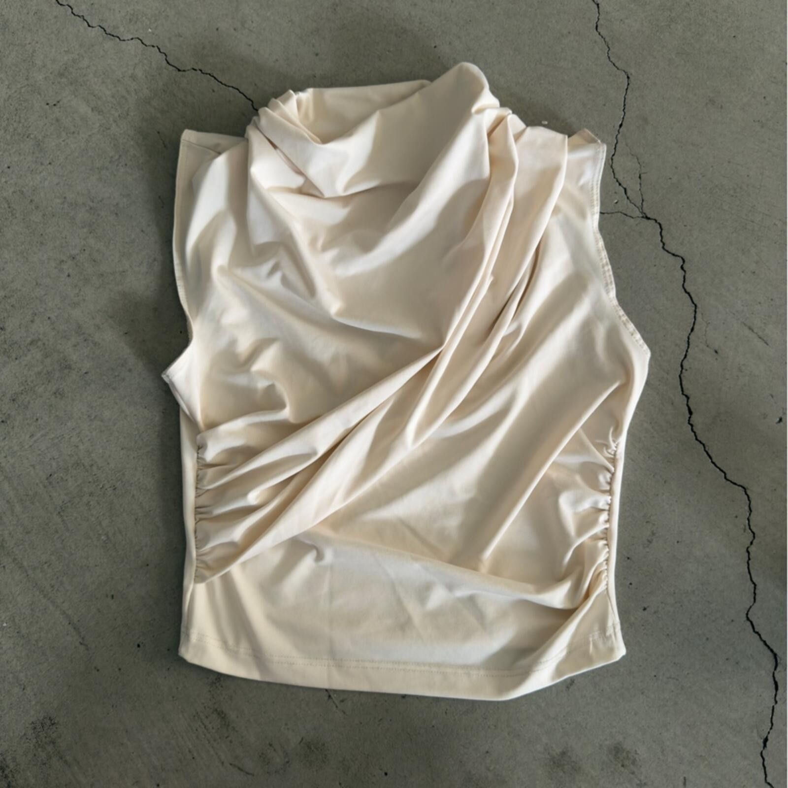 Other Miss Selfridge / Sleeveless Drape Top / Cream Size XS / US 0-2 / IT 36-38 - 5 Thumbnail