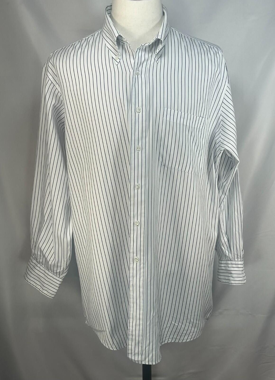 Jos. A. Bank Jos A Bank Executive 2-Ply Pinpont Button Up Mens XL 17.5/35 Size 44R - 1 Thumbnail