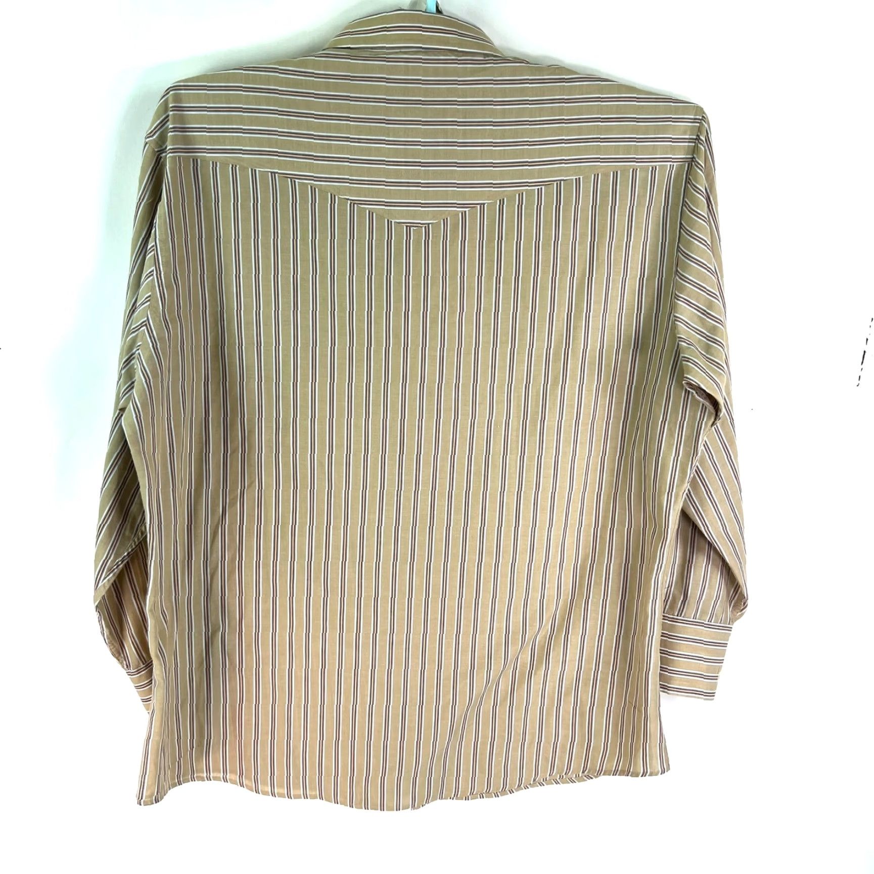 Vintage Panhandle Slim Striped Shirt Mens XL Button-Up Long Sleeve Casual Western Brown Tan USA Classic Striped Size US XL / EU 56 / 4 - 7 Thumbnail