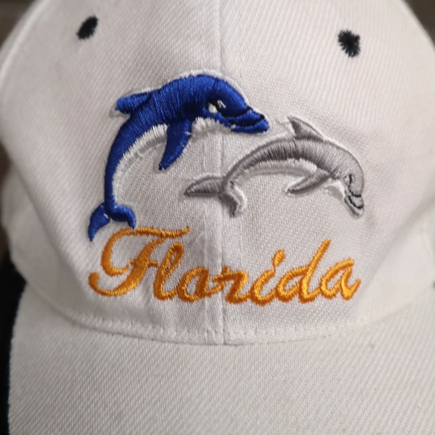 Vintage Hat Baseball Cap Unisex Adult One Size White Adjustable Embroidered Florida Size ONE SIZE - 2 Thumbnail