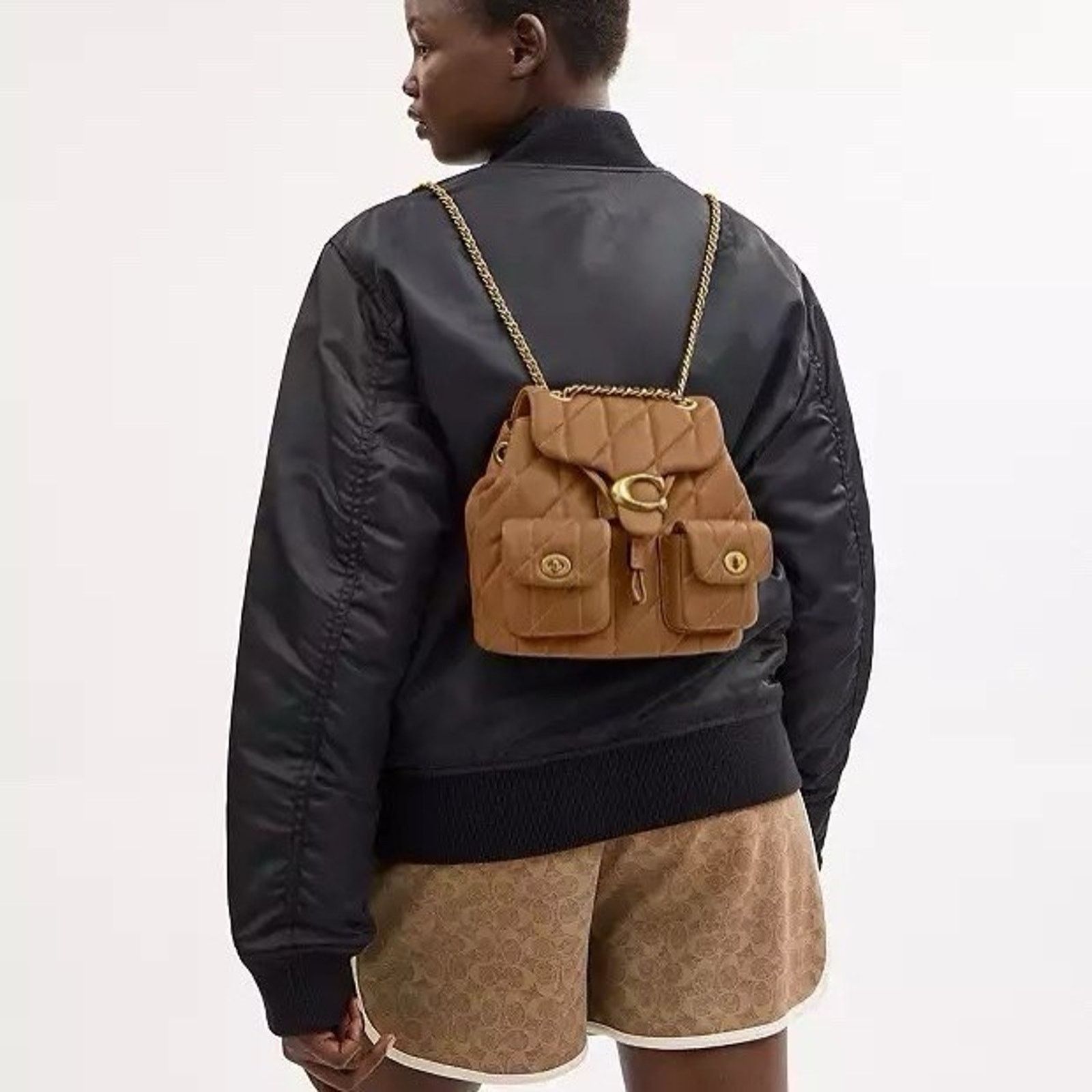 Coach NWT COACH Tabby Backpack Pillow Quilting CU076 Honey Brown Size ONE SIZE - 14 Thumbnail