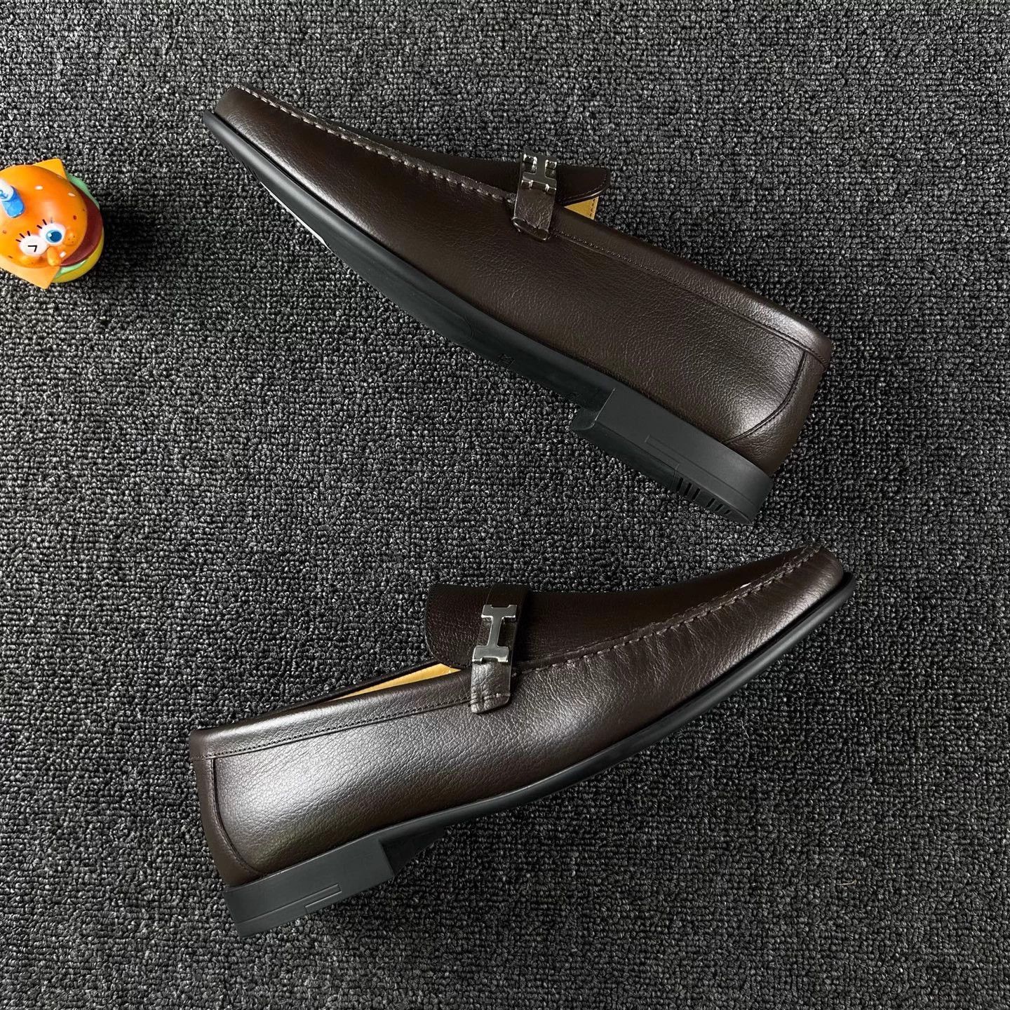 Hermes Hermes Vintage Brown Dress Shoes Silver Buckle Size 42 Size US 9 / EU 42 - 4 Thumbnail
