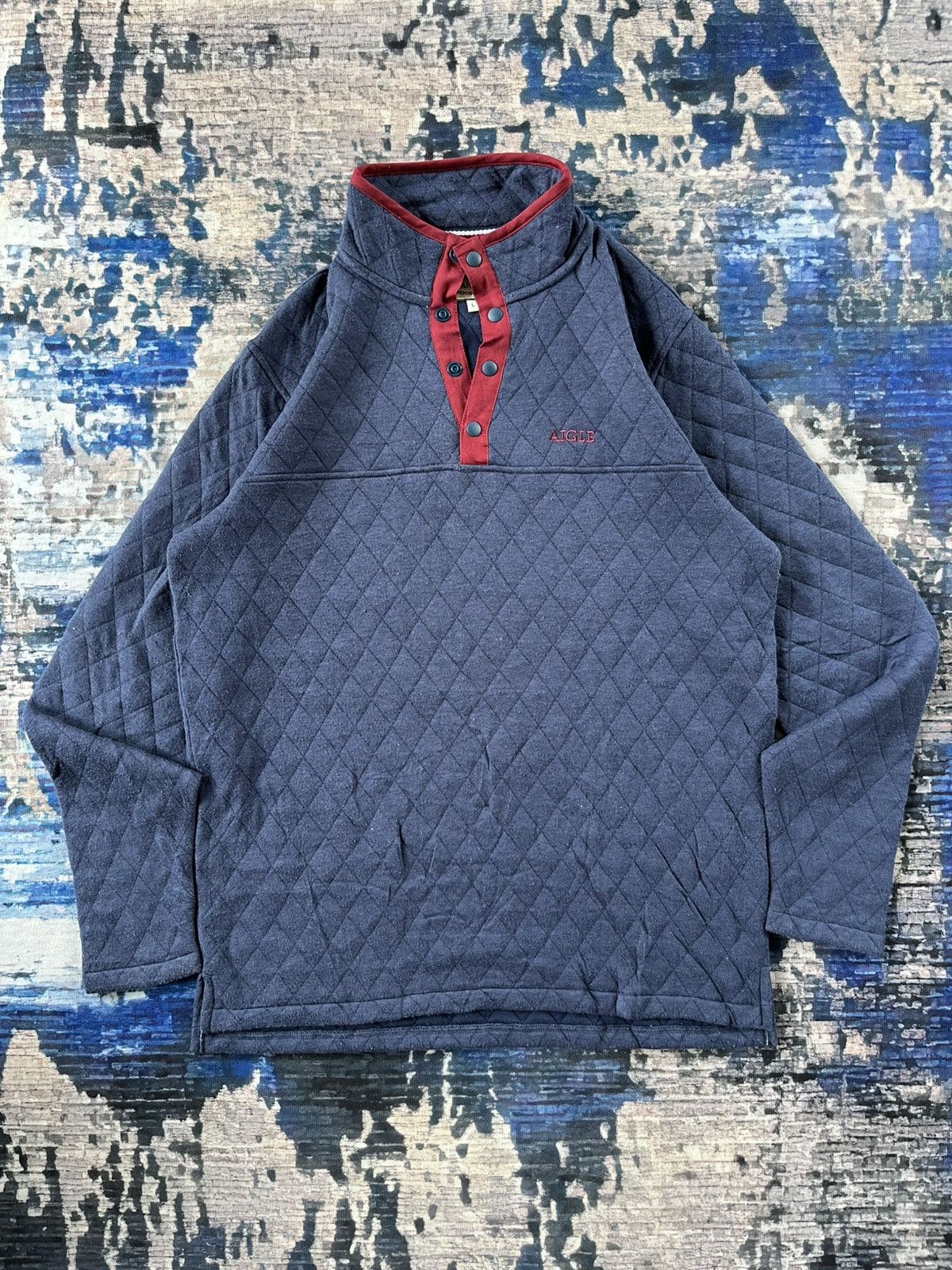 Aigle × Designer 🔥Aigle Quilted Half Button Sweatshirt Y2K Size US L / EU 52-54 / 3 - 1 Thumbnail
