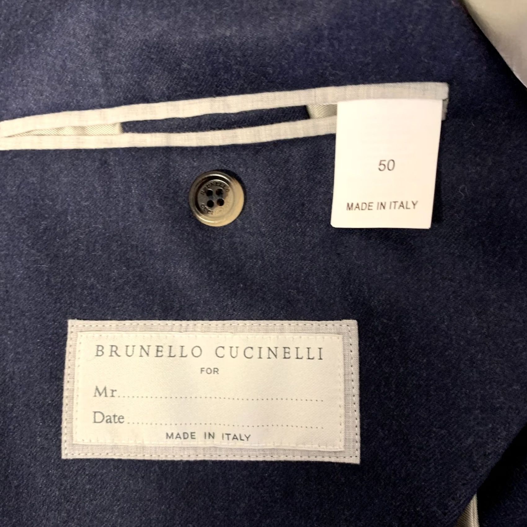 Brunello Cucinelli BRUNELLO CUCINELLI Navy Wool Notch Lapel Suit Size 40 Mens Size 36R - 6 Thumbnail