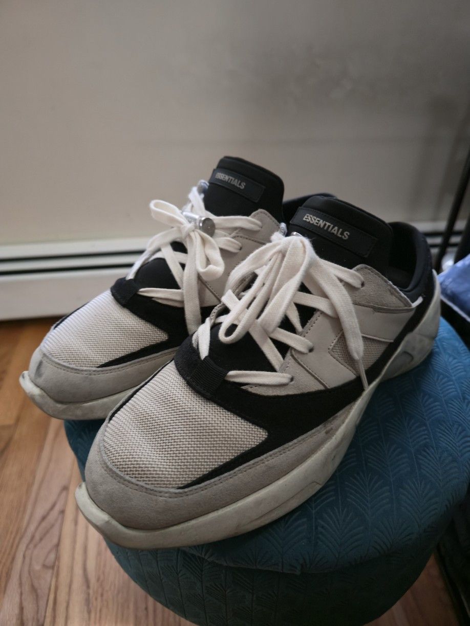 Essentials Fear of God ESSENTIALS Black & Off-White Backless Sneakers Size US 8.5 / EU 41-42 - 1 Thumbnail