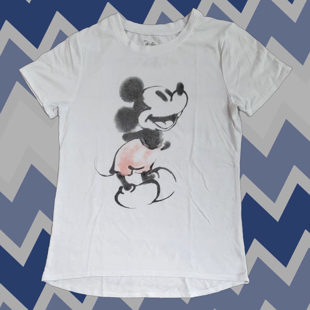 Disney Disney Mickey Mouse White Short Sleeve T-Shirt Men Size S Size US S / EU 44-46 / 1 - 1 Thumbnail