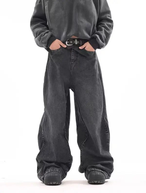 Japanese Brand VIBE Vintage distressed deconstructed wavy baggy jeans Size US 30 / EU 46 - 6 Thumbnail