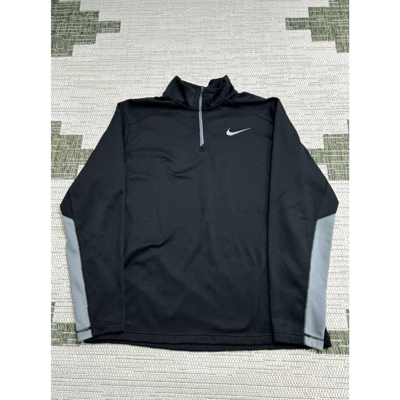 Nike Nike Sweatshirt Men XL Black Therma Fit Fleece Lined Swoosh Training Quarter Zip Size US XL / EU 56 / 4 - 2 Thumbnail