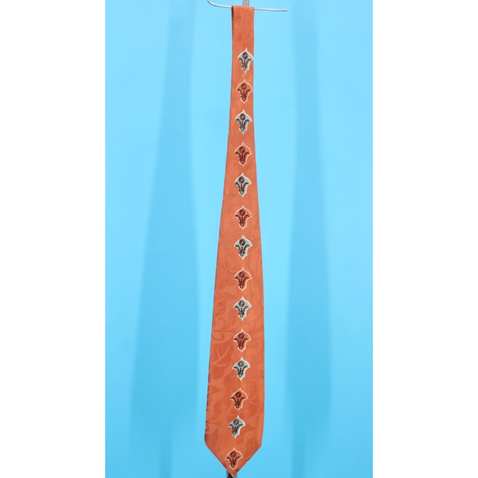 Vintage VTG Pilgrim Necktie 40s Tie Orange Rayon Men Size ONE SIZE - 3 Thumbnail