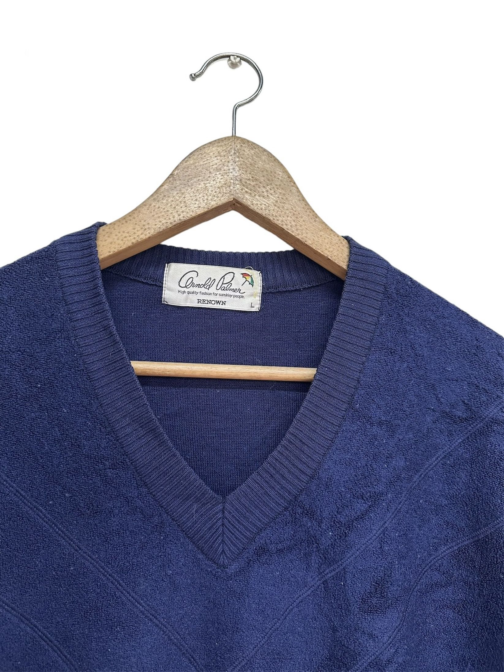 Japanese Brand Vintage 90s Arnold Palmer Cardigan Sweatshirt V-Neck Size US L / EU 52-54 / 3 - 4 Thumbnail