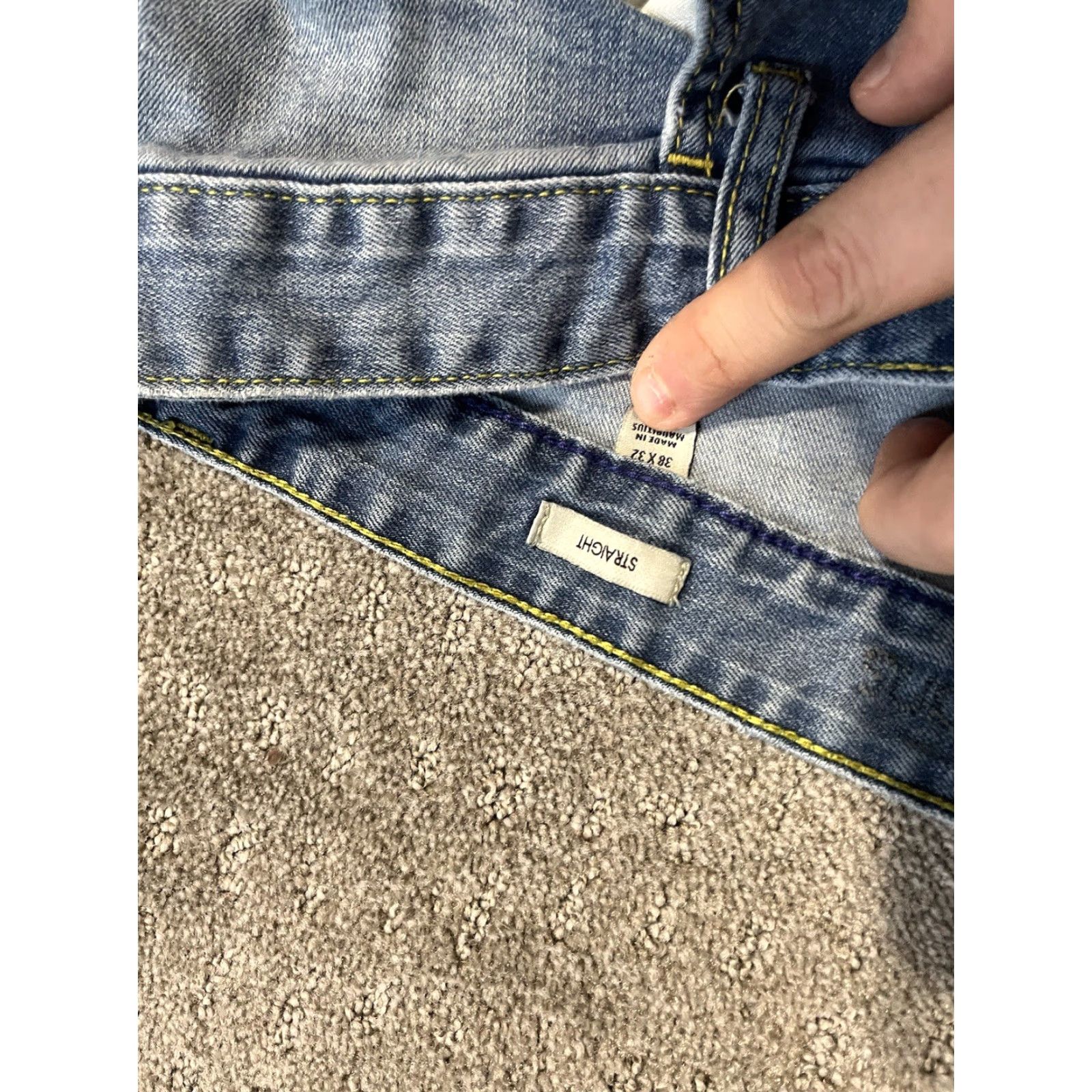 Calvin Klein Calvin Klein Jeans Men's 38x32 Straight Blue Denim Jeans Brand Logo Zip Five Pockets Belt Loops Mid Rise 32 Inseam Regular Fit Cotton denim Mens Jeans Size US 38 / EU 54 - 5 Thumbnail