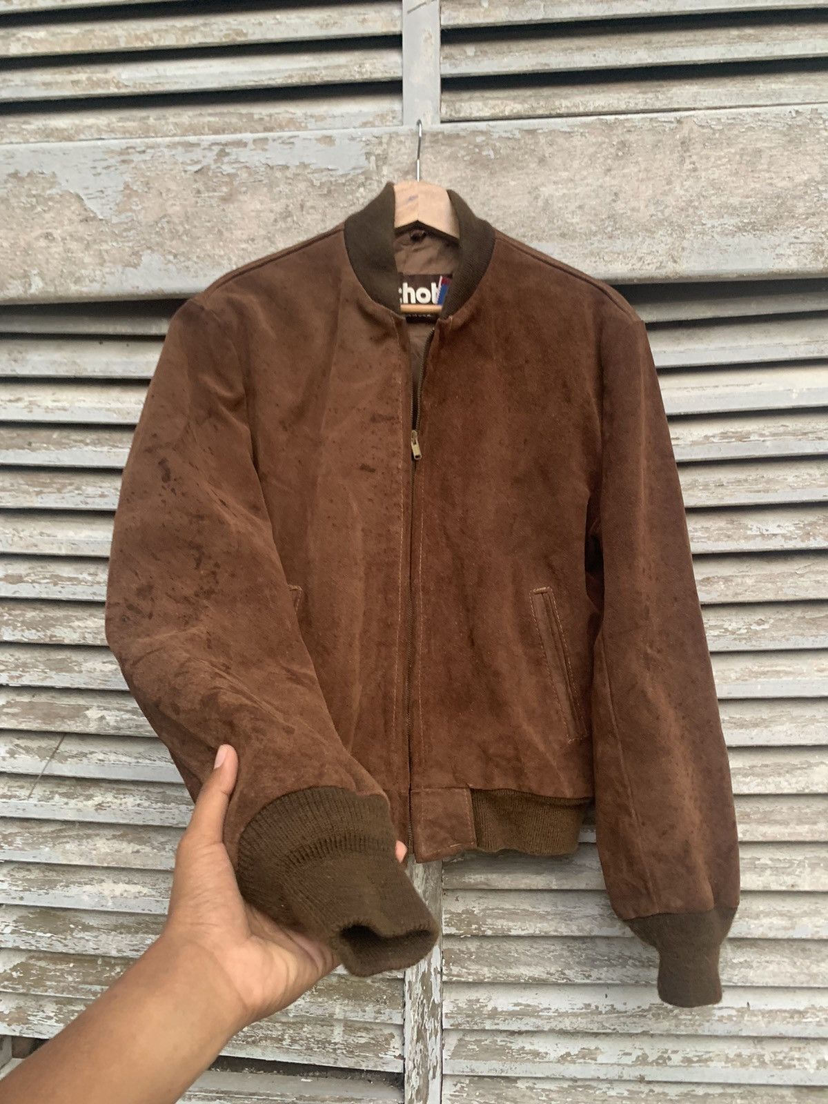 Schott Vintage Schott Suede Leather Brown Bomber Jacket Made In USA Size US M / EU 48-50 / 2 - 3 Thumbnail