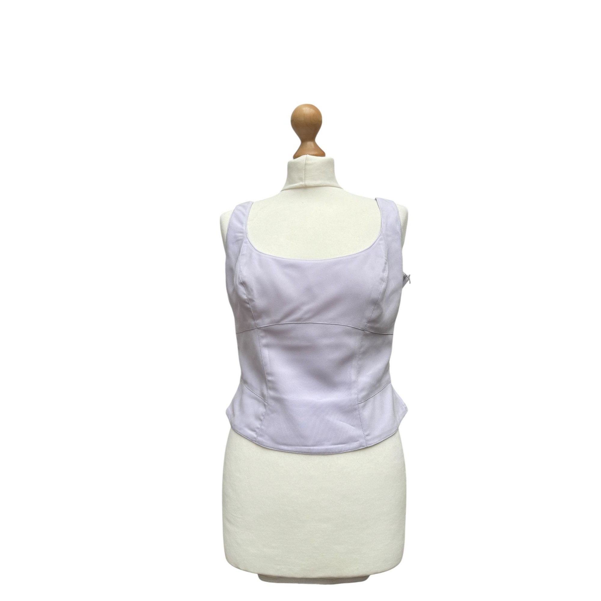 Thierry Mugler 1990s Light Purple Fitted Crop Top Size L / US 10 / IT 46 - 1 Thumbnail