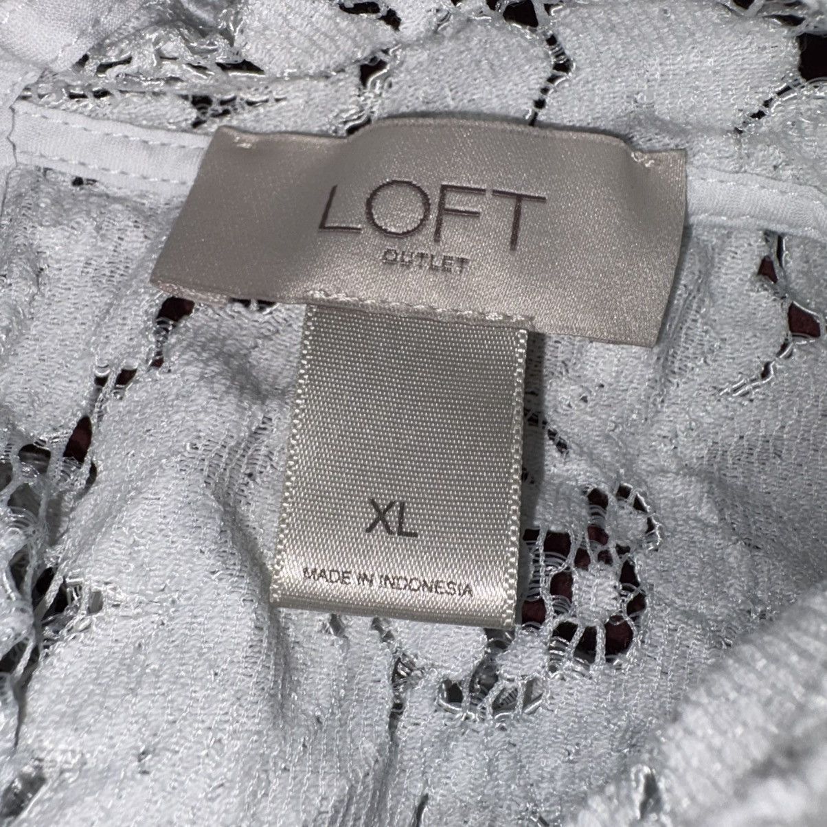 Loft Loft Outlet Short Sleeve White Floral Lace Blouse Size XL / US 12-14 / IT 48-50 - 5 Thumbnail