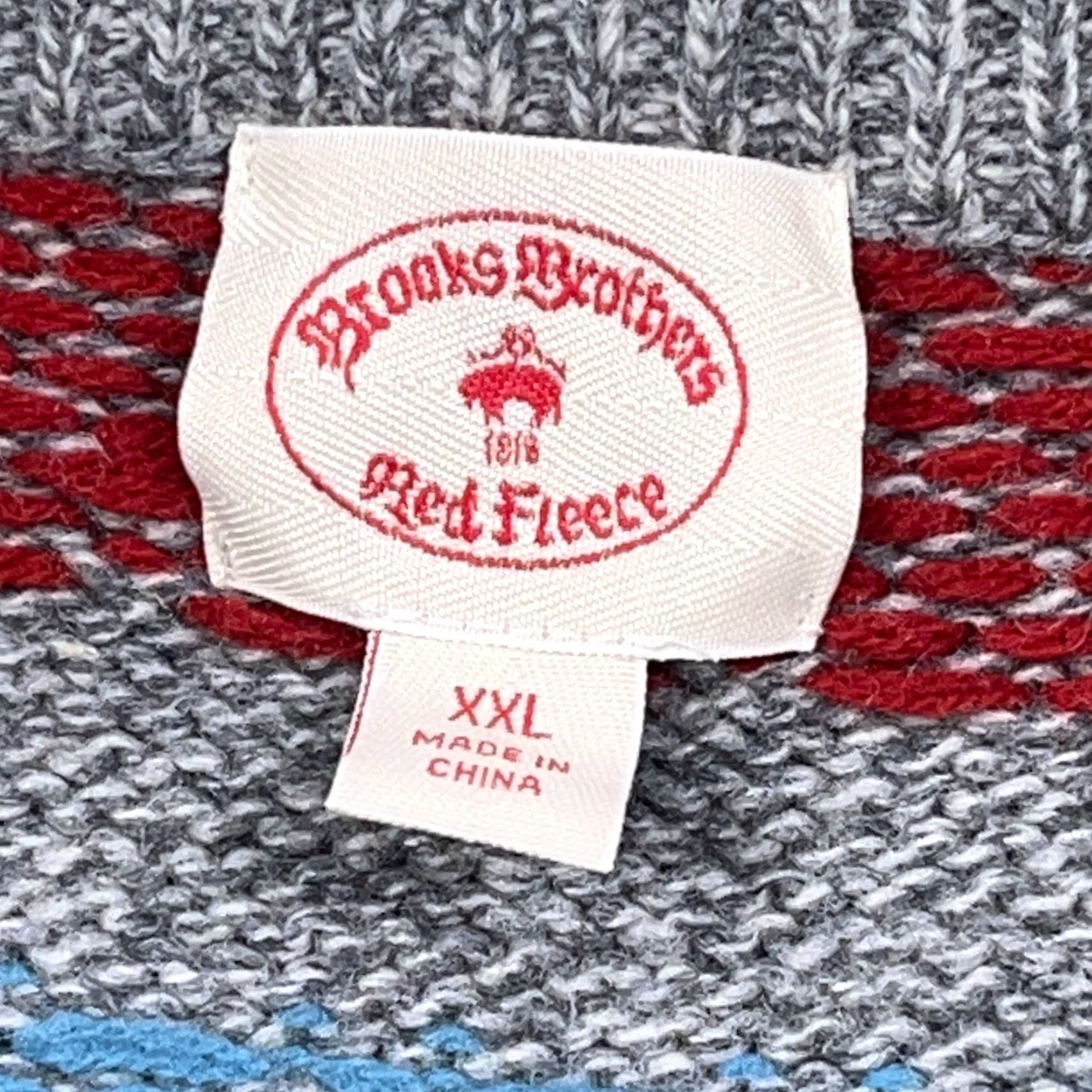 Brooks Brothers Brooks Brothers Sweater Men 2XL Gray Wool Blend Fair Isle Logo Pullover Cardigan Knit Crew Neck Casual Size US XXL / EU 58 / 5 - 4 Thumbnail