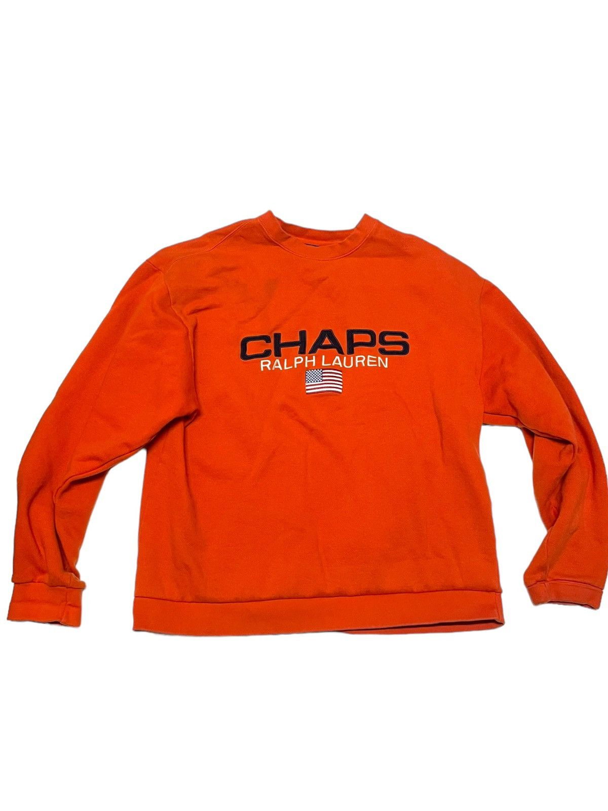 Polo Ralph Lauren × Vintage Vintage Ralph Lauren Orange Spellout Crewneck Sweatshirt L Size US L / EU 52-54 / 3 - 14 Thumbnail