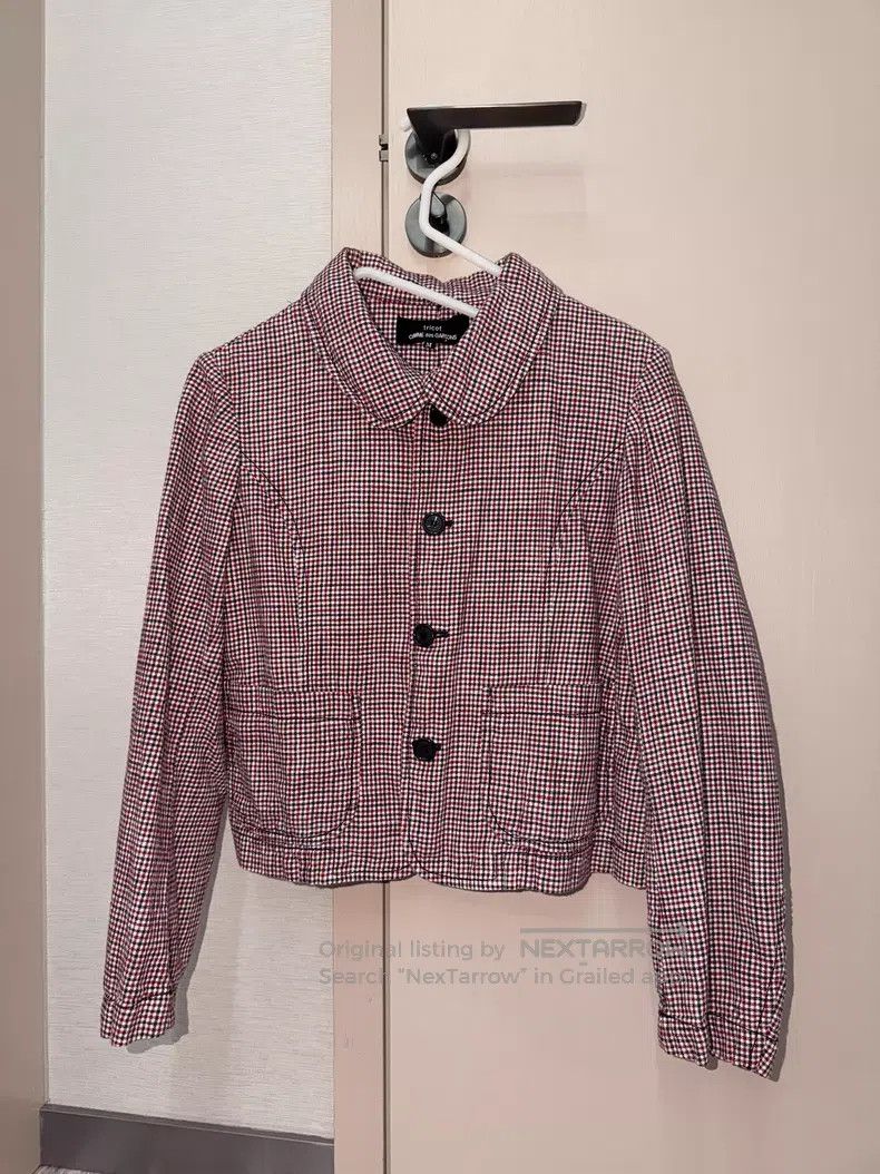 Comme des Garcons Comme des Garcons Red houndstooth round-collar jacket Size M / US 6-8 / IT 42-44 - 1 Thumbnail