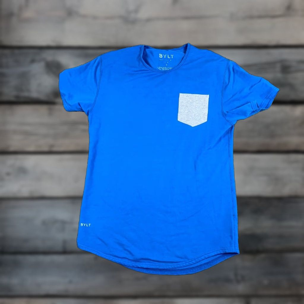 Vintage BYLT Drop Cut Lux pocket T-Shirt Mens Medium Blue Cotton Blend Athletic Wear Size US M / EU 48-50 / 2 - 1 Thumbnail