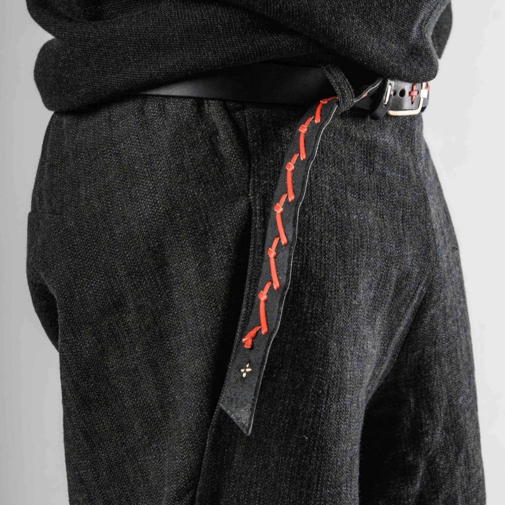 Ma+ M.A+ by Maurizio Amadei Red Woven Cross-Stitch Belt M Size ONE SIZE - 3 Thumbnail