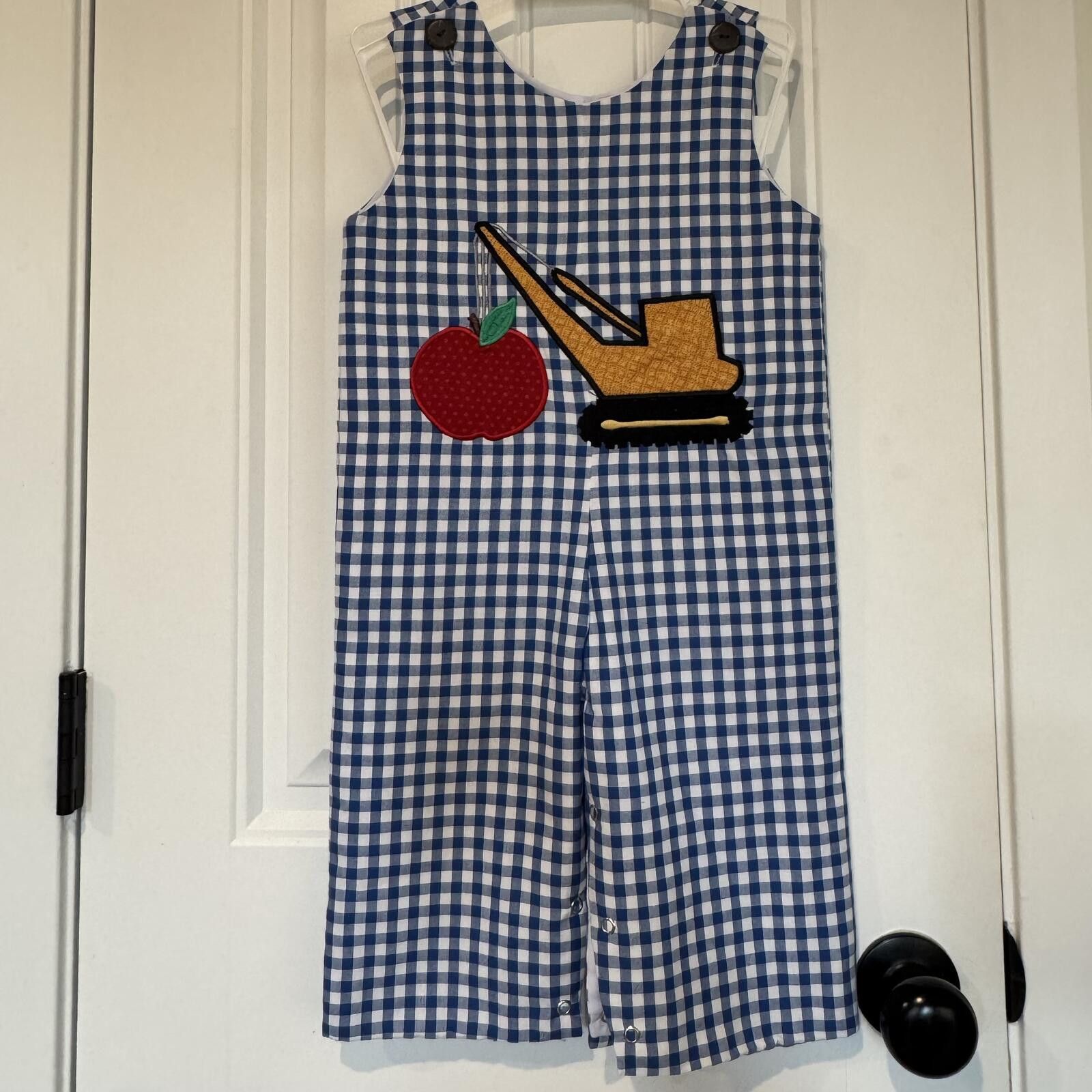 Other La Jenns Embroidered Gingham Overalls -18mo Size ONE SIZE - 1 Thumbnail