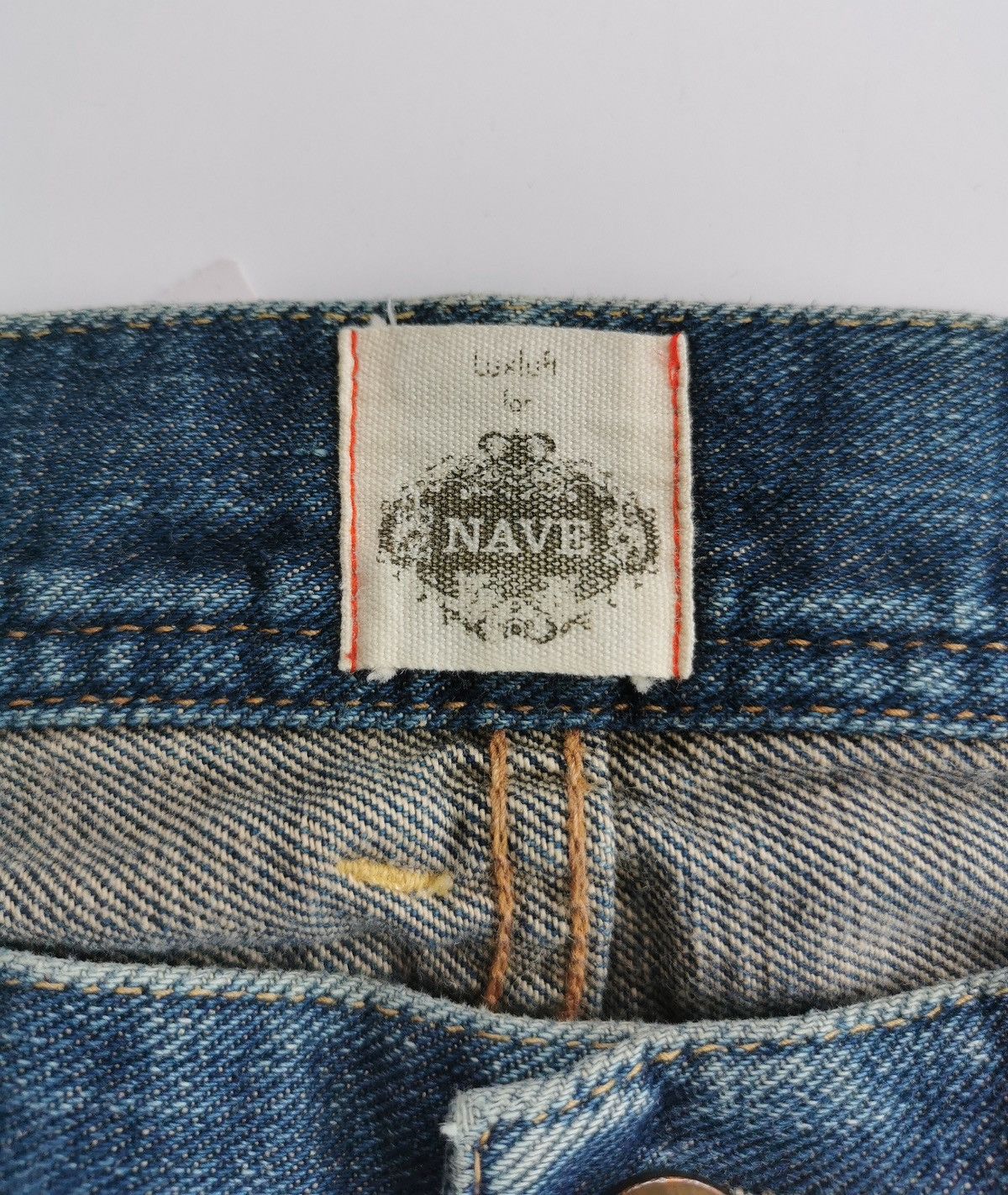 Japanese Brand Selvedge Luxluft Nave Japan Distressed Bleach Platter Jeans Size US 28 / EU 44 - 6 Thumbnail