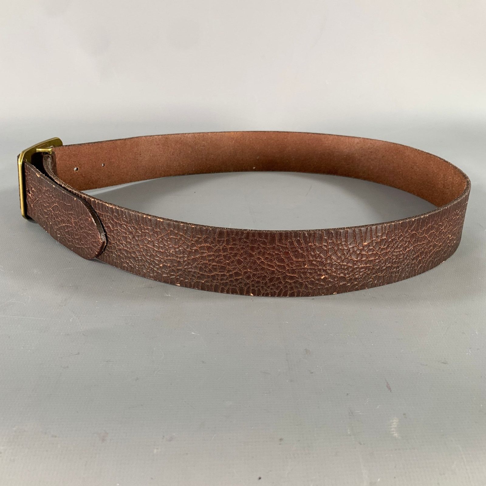 Ralph Lauren LAUREN by RALPH LAUREN Size M Brown Crackled Leather Belt Size 36 - 4 Thumbnail