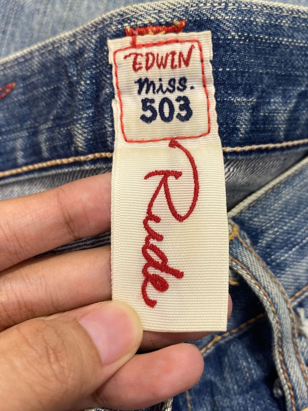 Edwin Edwin Miss 503 Faded Wash Style Flare Jeans Size 28" / US 6 / IT 42 - 10 Thumbnail