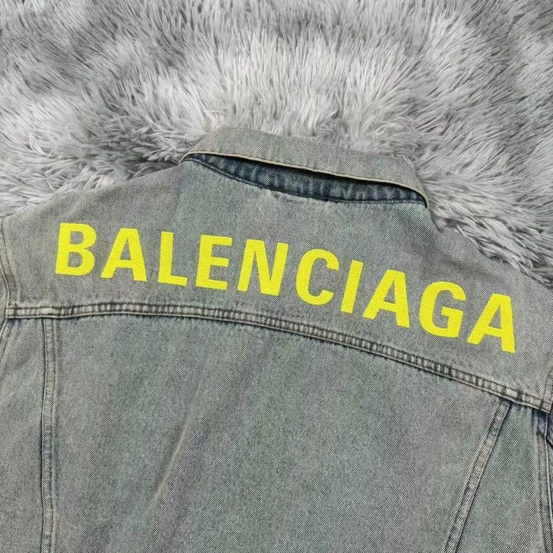 Balenciaga balenciaga light blue denim jacket with logo Size US L / EU 52-54 / 3 - 4 Thumbnail
