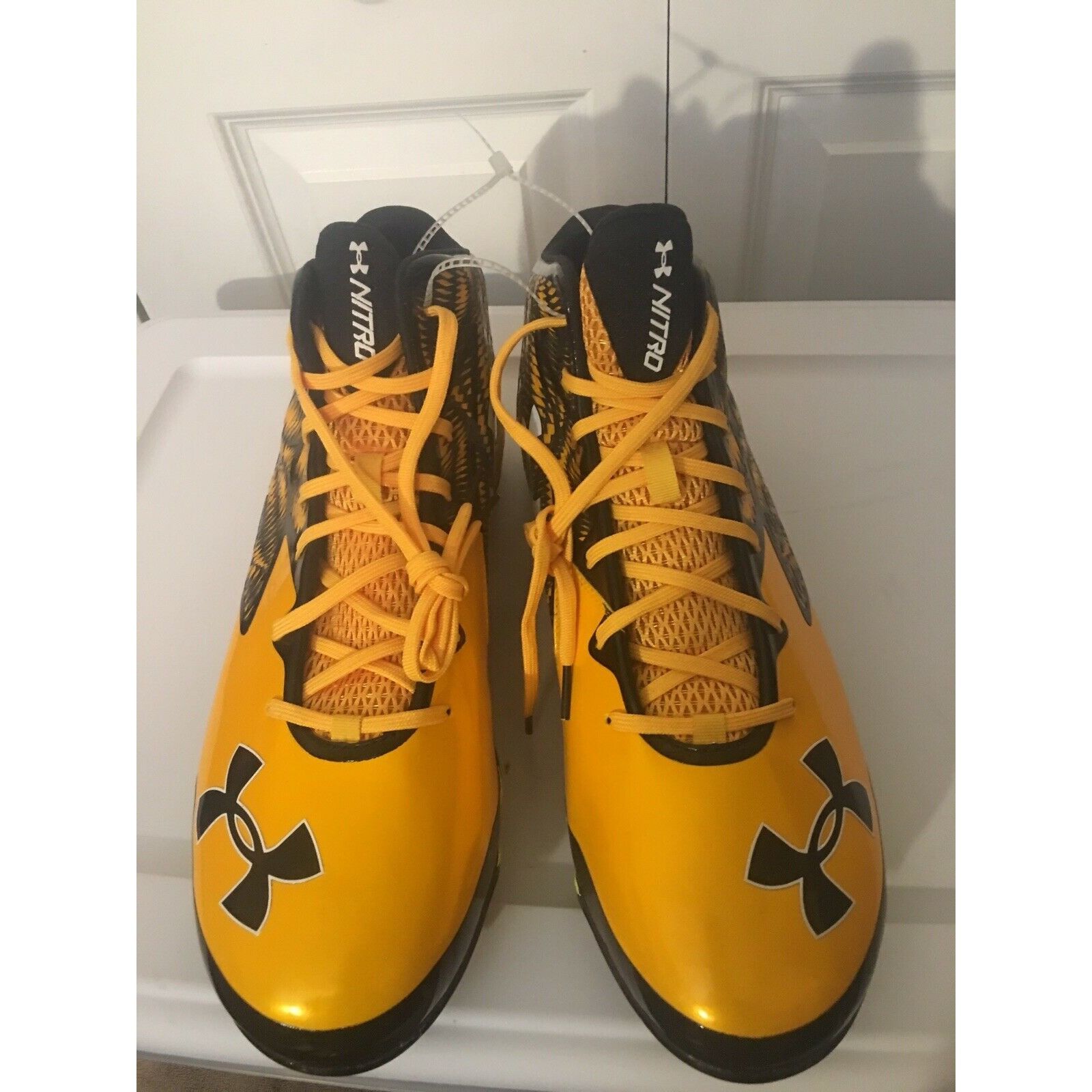 Under Armour New Under Armour UA Nitro Mid D Mens Football Cleats Yellow Size US 15 / EU 48 - 5 Thumbnail