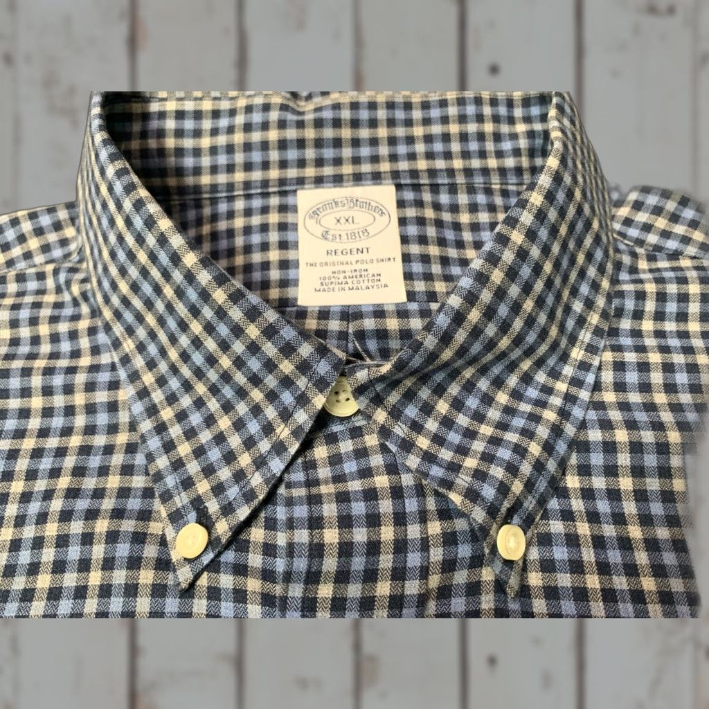 Brooks Brothers Brooks Brothers Regent Blue Plaid Dress Shirt Men XXL Long Sleeve Button-Down Collared 1818 Size US XXL / EU 58 / 5 - 1 Thumbnail