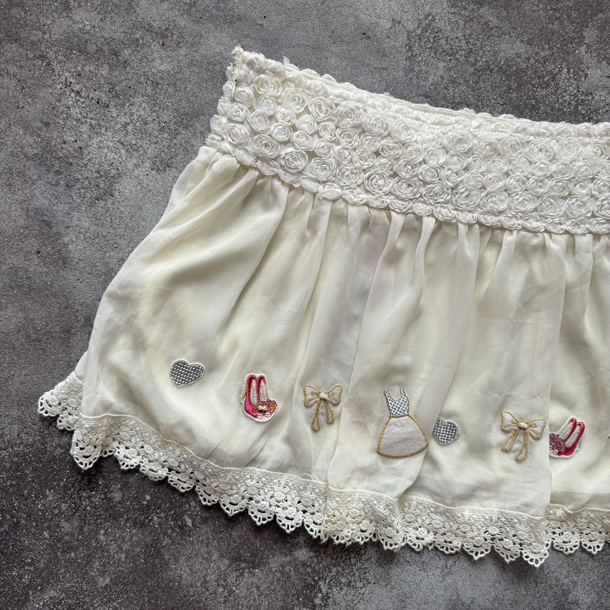 Hysteric Glamour Y2K Fairycore Kawaii Coquette Lace Details Mini Skirt Size 30" / US 8 / IT 44 - 6 Thumbnail