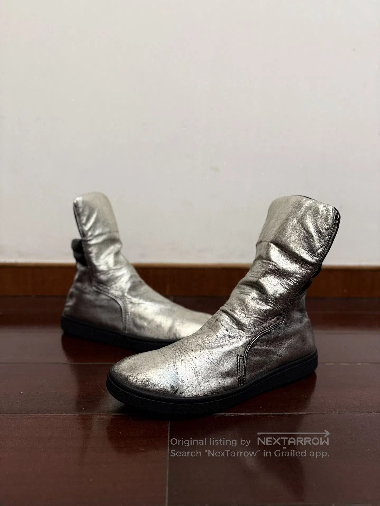 Japanese Brand Metallic Dark Vintage Ankle Boots. Size US 9 / EU 42 - 1 Thumbnail