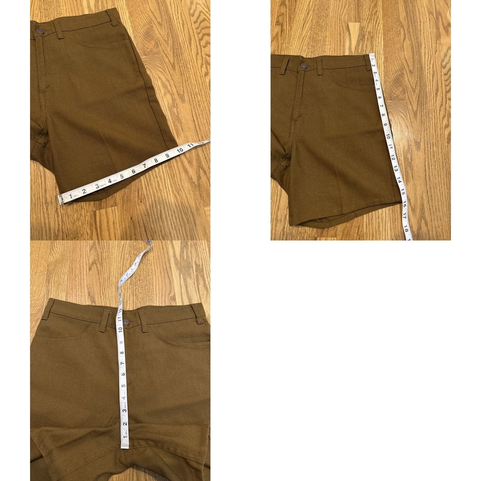 Levi's VINTAGE Levi’s Sta Prest Short Shorts Regular 31 Brown Zip Hemmed Mens Shorts 80s Retro USA Talon Size US 31 - 8 Thumbnail