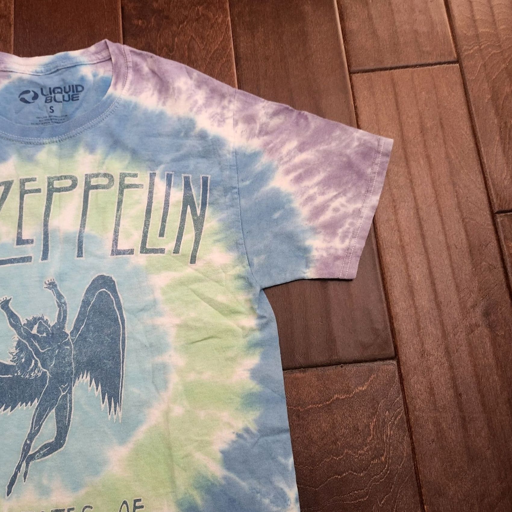 Liquid Blue Liquid Blue Shirt Mens S Led Zeppelin Tie Dye Band USA Rock Tee STAINS Size US S / EU 44-46 / 1 - 5 Thumbnail
